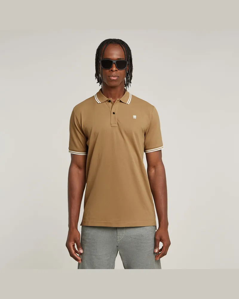 G-STAR RAW Dunda Slim Stripe Poloshirt - Beige - Herren Beige