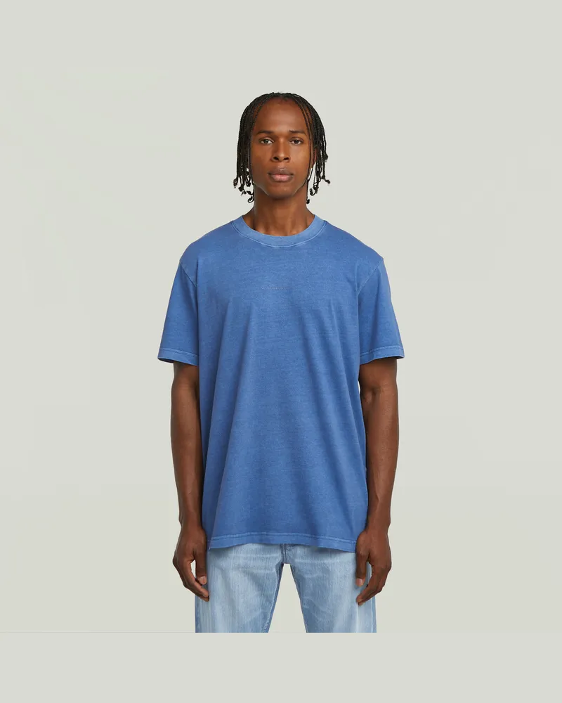 G-STAR RAW Overdyed Center Chest Loose T-Shirt - Mittelblau - Herren Mittelblau