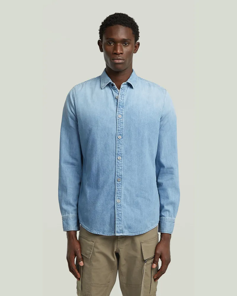 G-STAR RAW Clean Slim Hemd - Hellblau - Herren Hellblau