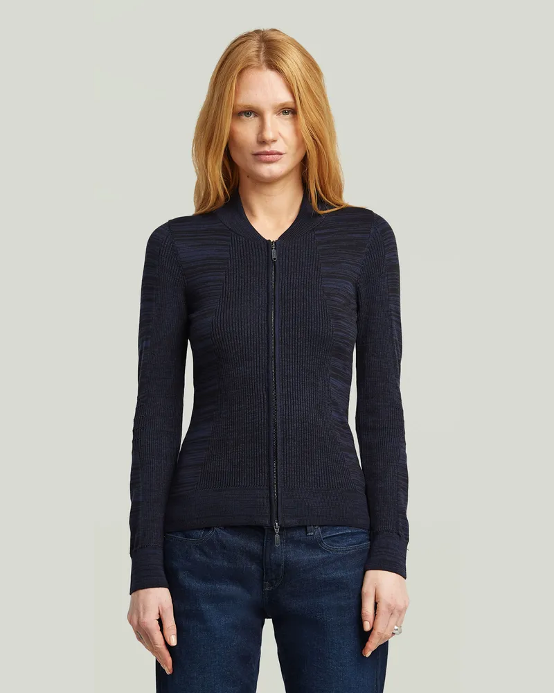 G-STAR RAW 3D Biker Knit Slim Full Zip Knit - Mehrfarbig - Damen Mehrfarbig