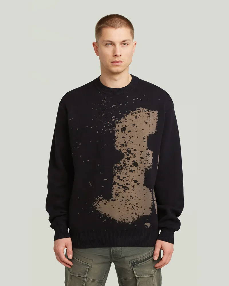 G-STAR RAW Sprayed 89 Relaxed Knit - Schwarz - Herren Schwarz