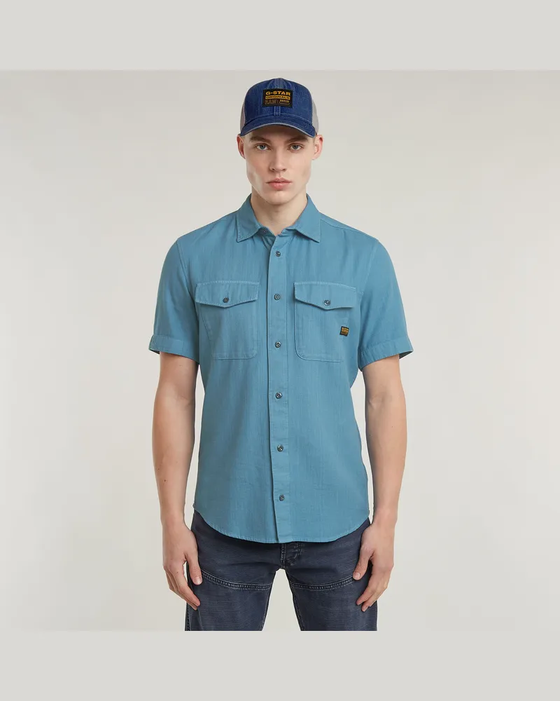 G-STAR RAW Marine Slim Hemd - Mittelblau - Herren Mittelblau