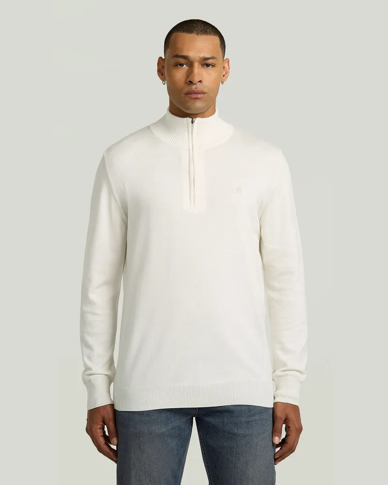 G-STAR RAW Half Zip Knitted Sweater - Beige - Herren Beige