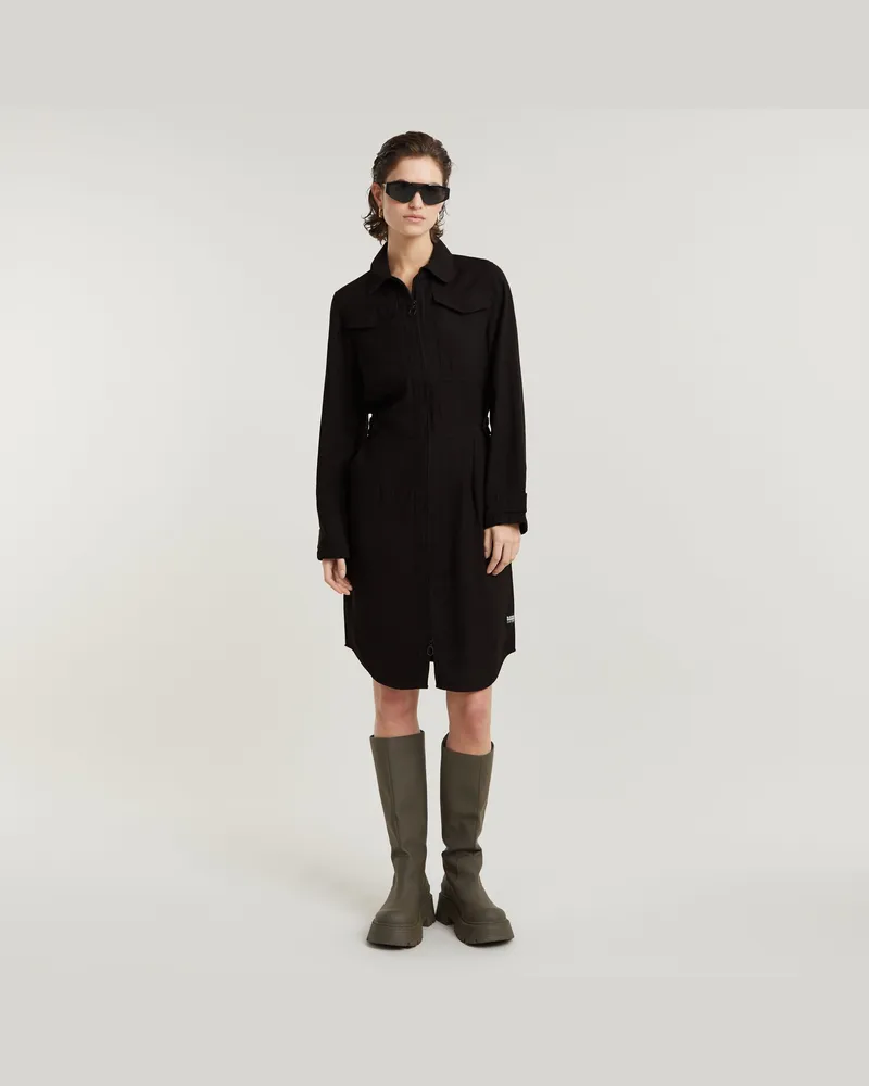 G-STAR RAW Military Shirt Kleid - Schwarz - Damen Schwarz