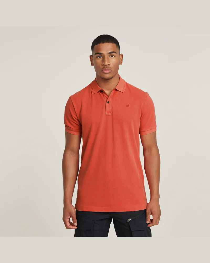 G-STAR RAW Dunda Overdyed Slim Poloshirt - Rot - Herren Rot