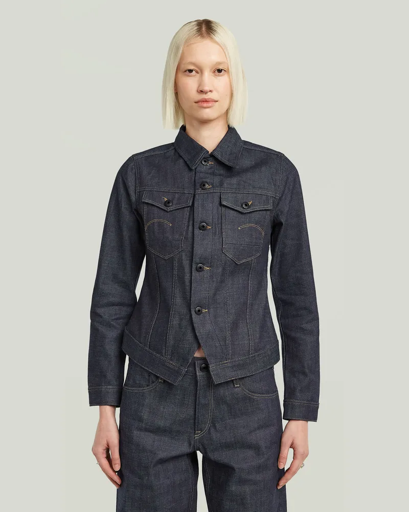 G-STAR RAW Pitched Hem Slim Selvedge Jacke - Dunkelblau - Damen Dunkelblau