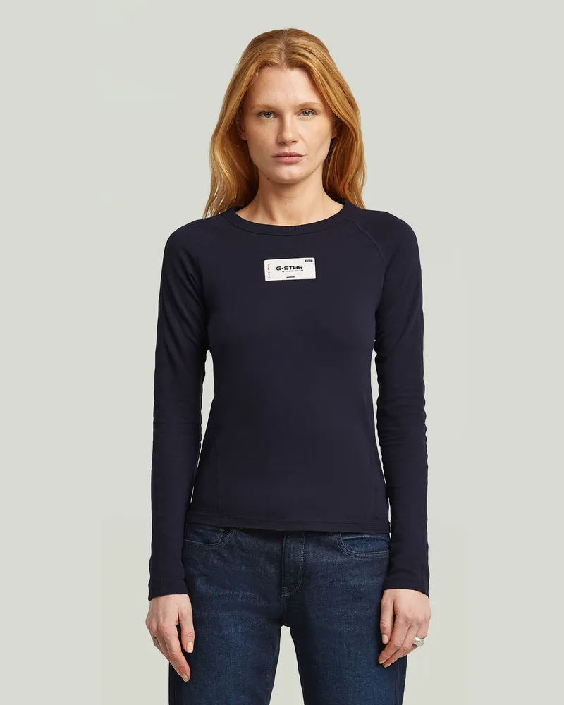 G-STAR RAW Embro Patch Slim T-Shirt - Dunkelblau - Damen Dunkelblau