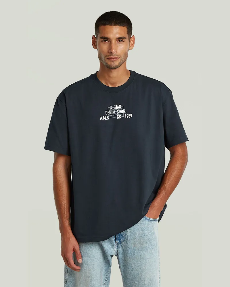 G-STAR RAW Multi Technique Relaxed T-Shirt - Dunkelblau - Herren Dunkelblau