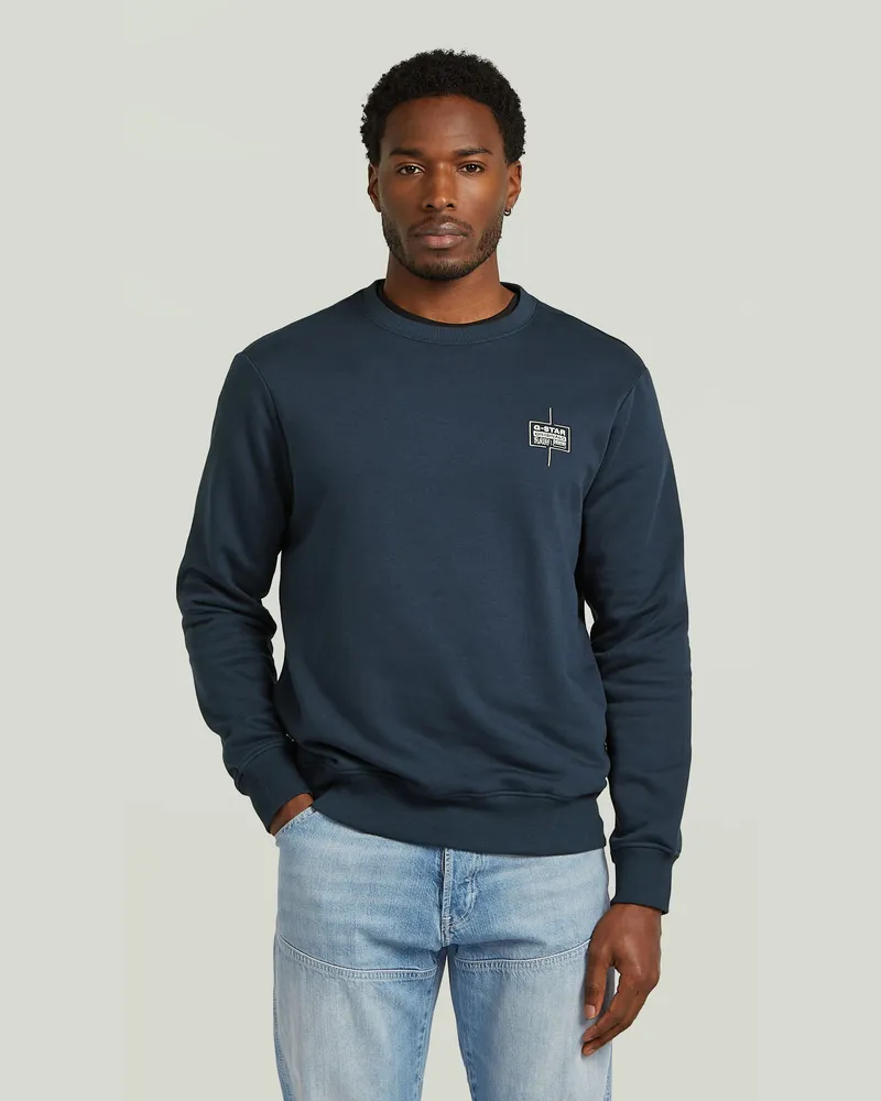 G-STAR RAW Logo Sweatshirt - Dunkelblau - Herren Dunkelblau
