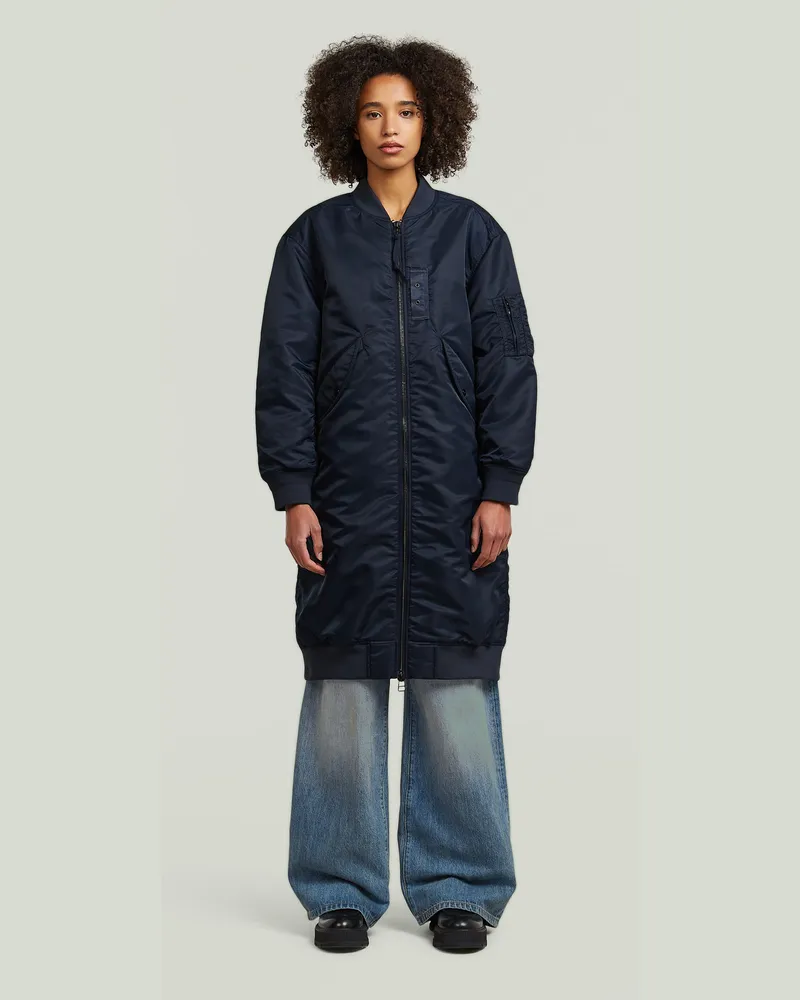 G-STAR RAW Long Bomber Jacke - Dunkelblau - Damen Dunkelblau