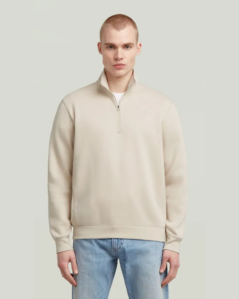G-STAR RAW Premium Core Half Zip Sweater - Weiß - Herren Weiß