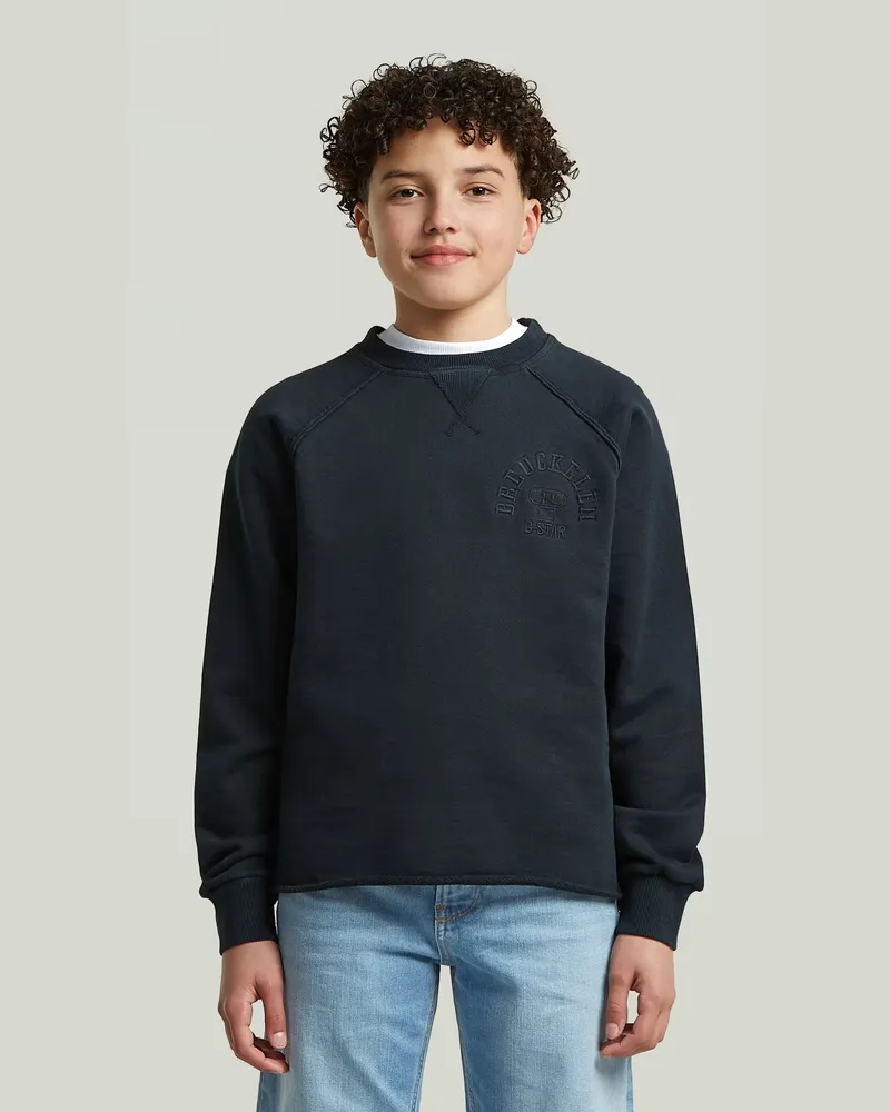 G-STAR RAW Boys Basic Coll Crew Sweatshirt - Dunkelblau - jungen Dunkelblau