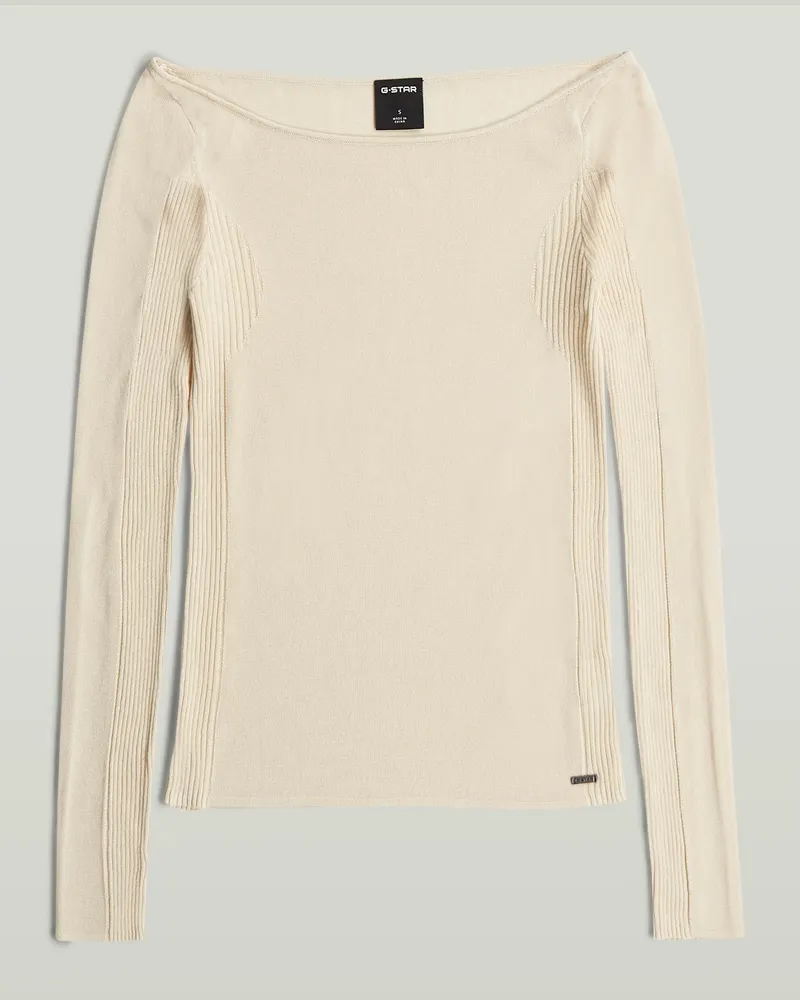 G-STAR RAW Engineered Sheer Slim Knit - Weiß - Damen Weiß