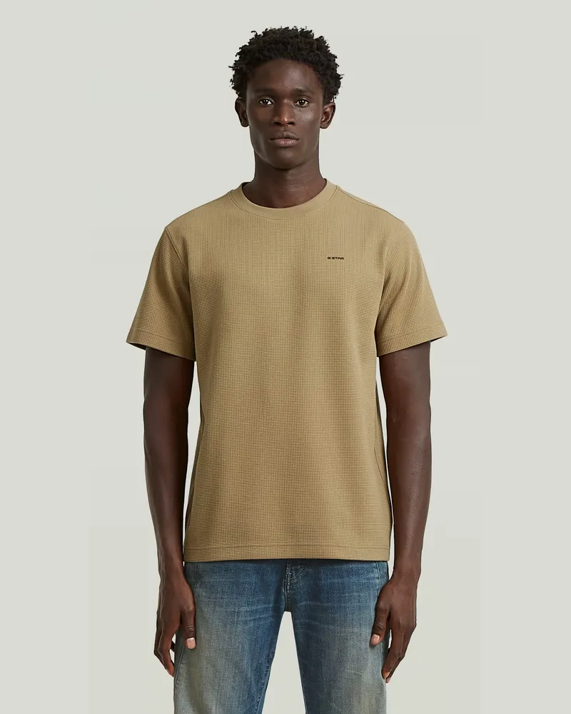 G-STAR RAW Waffle True Regular T-Shirt - Beige - Herren Beige