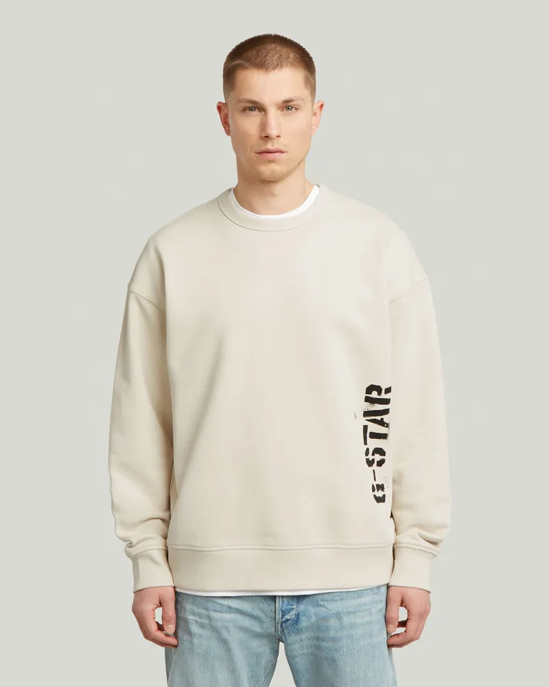G-STAR RAW Sprayed 89 Graphic Loose Sweater - Weiß - Herren Weiß
