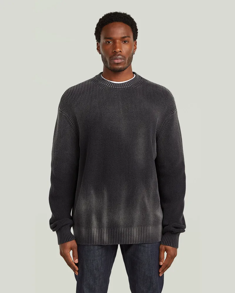 G-STAR RAW Sunfaded Loose Knit Pullover - Dunkelblau - Herren Dunkelblau