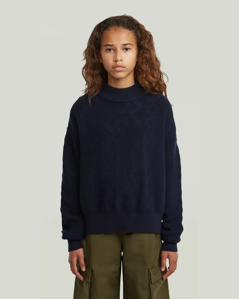 G-STAR RAW Girls Modern Cableknit Cardigan - Dunkelblau - mädchen Dunkelblau