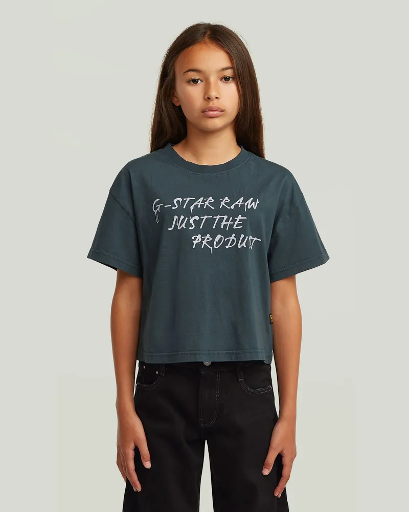G-STAR RAW Girls Cropped Relaxed T-Shirt - Dunkelblau - mädchen Dunkelblau