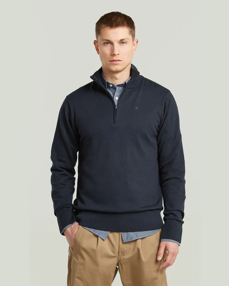 G-STAR RAW The Olivier - Correct Half Zip Sweatshirt - Dunkelblau - Herren Dunkelblau