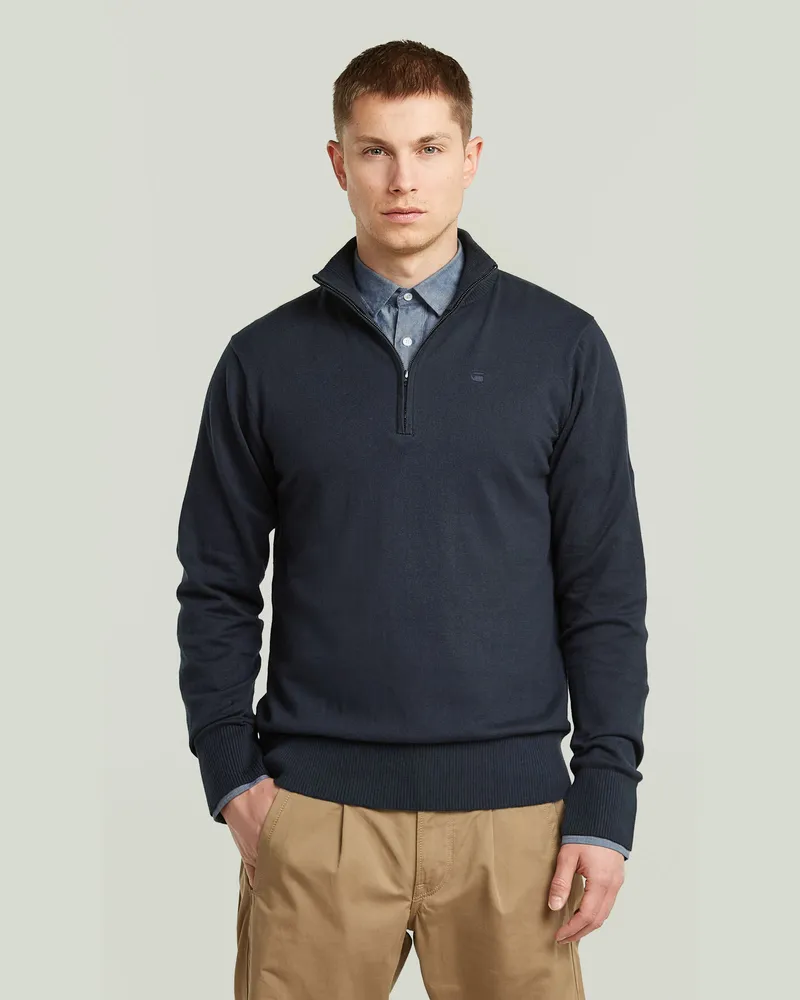 G-STAR RAW The Olivier - Correct Half Zip Sweatshirt - Dunkelblau - Herren Dunkelblau
