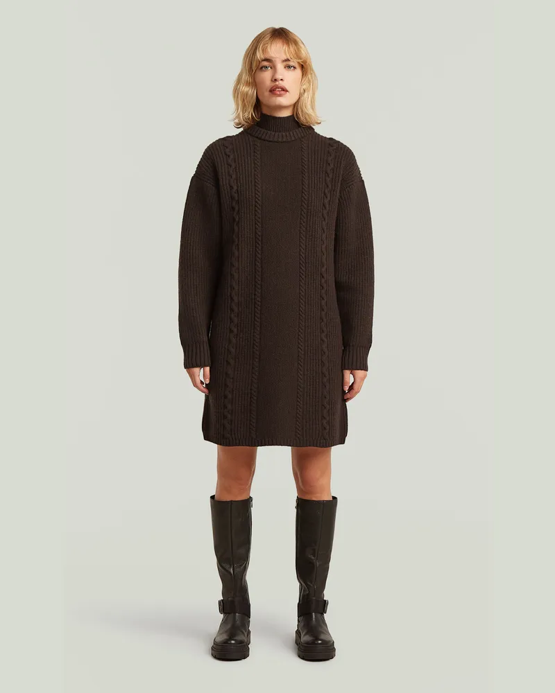 G-STAR RAW Cable Loose Knit Kleid - Braun - Damen Braun