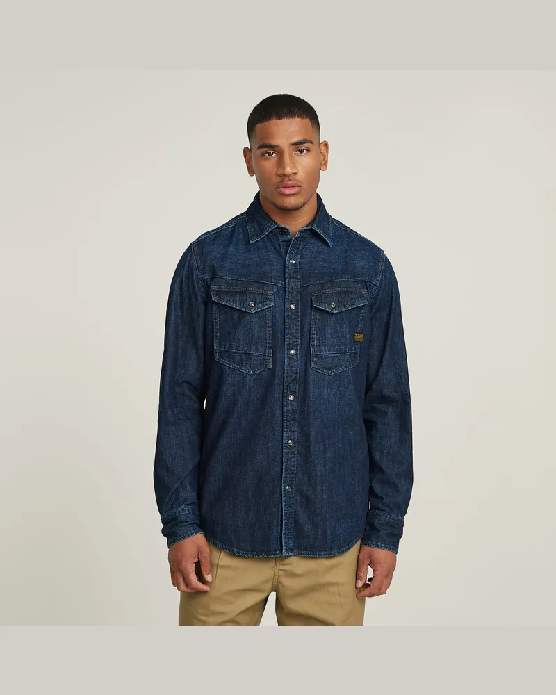G-STAR RAW Slim Denim Hemd - Dunkelblau - Herren Dunkelblau