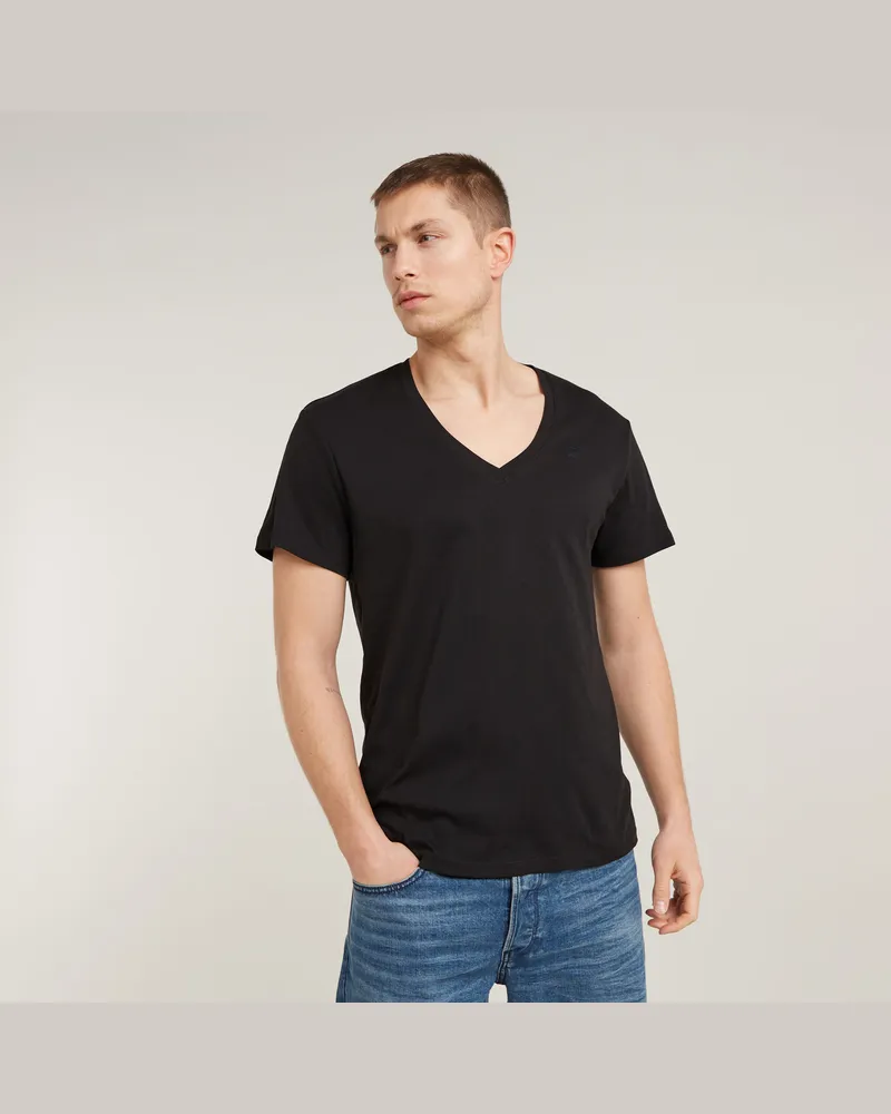 G-STAR RAW Base V-Neck T-Shirt 2-Pack - Schwarz - Herren Schwarz