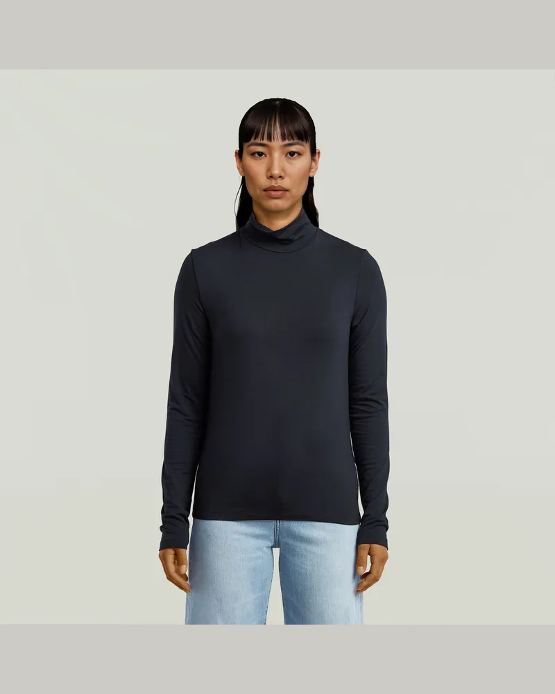 G-STAR RAW Regular Mock T-Shirt - Dunkelblau - Damen Dunkelblau