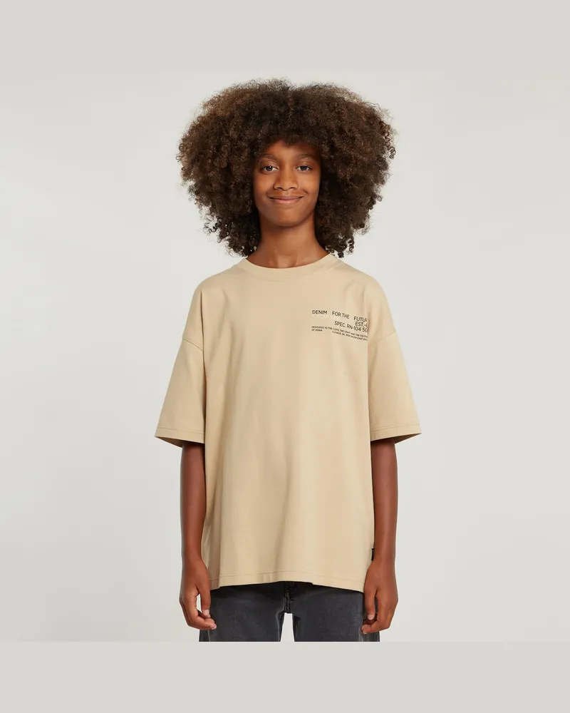G-STAR RAW Jungen T-Shirt Boxy - Beige - jungen Beige