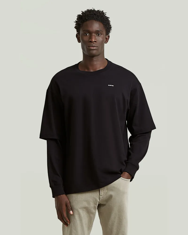 G-STAR RAW Double Sleeve Loose T-Shirt - Schwarz - Herren Schwarz