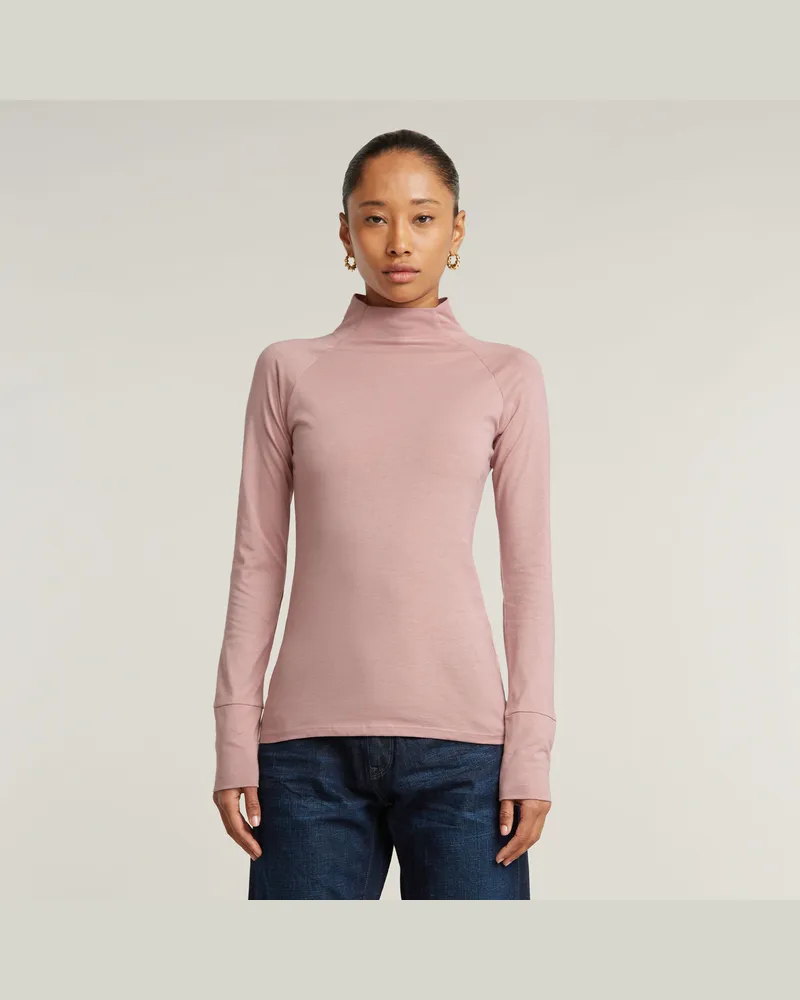 G-STAR RAW Lecite Slim Turtle Neck Top - Pink - Damen Pink