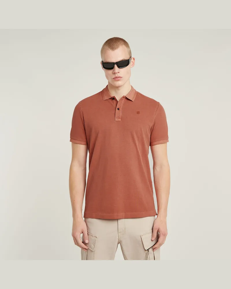 G-STAR RAW Dunda Overdyed Slim Poloshirt - Rot - Herren Rot