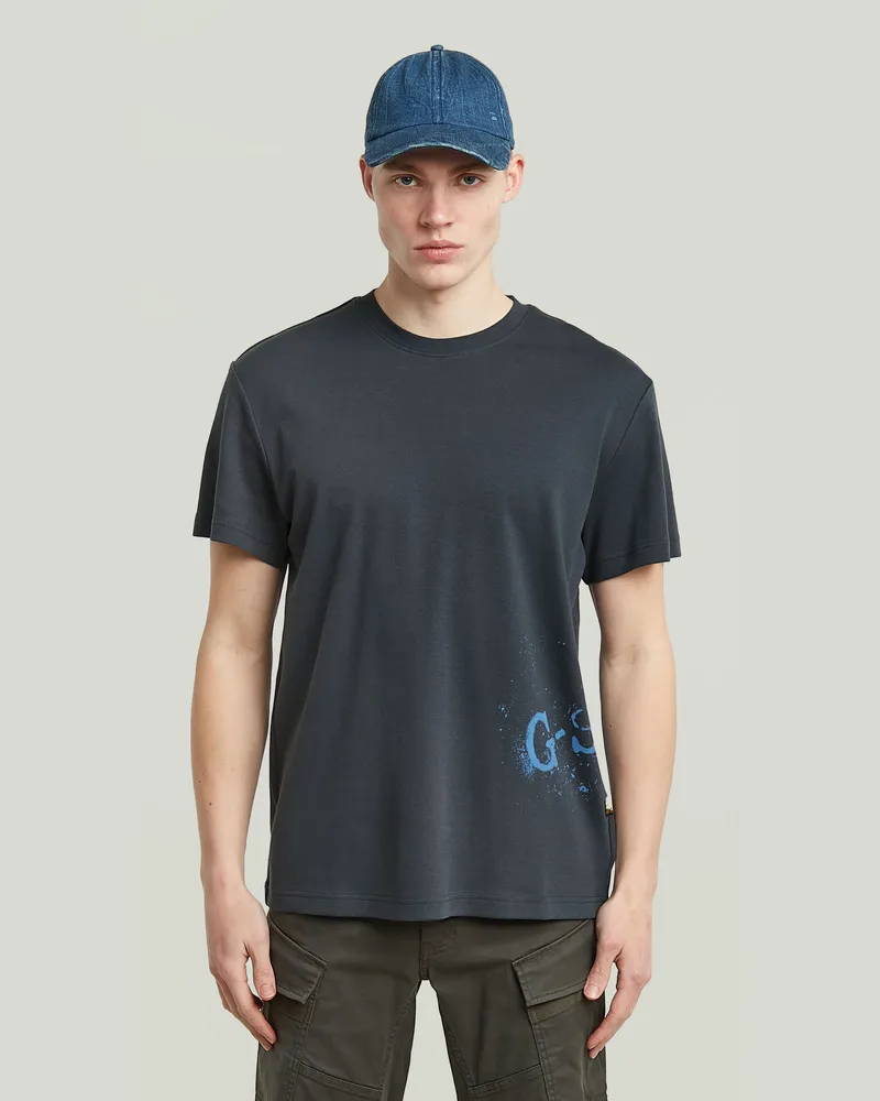 G-STAR RAW Sprayed Graphic T-Shirt - Dunkelblau - Herren Dunkelblau