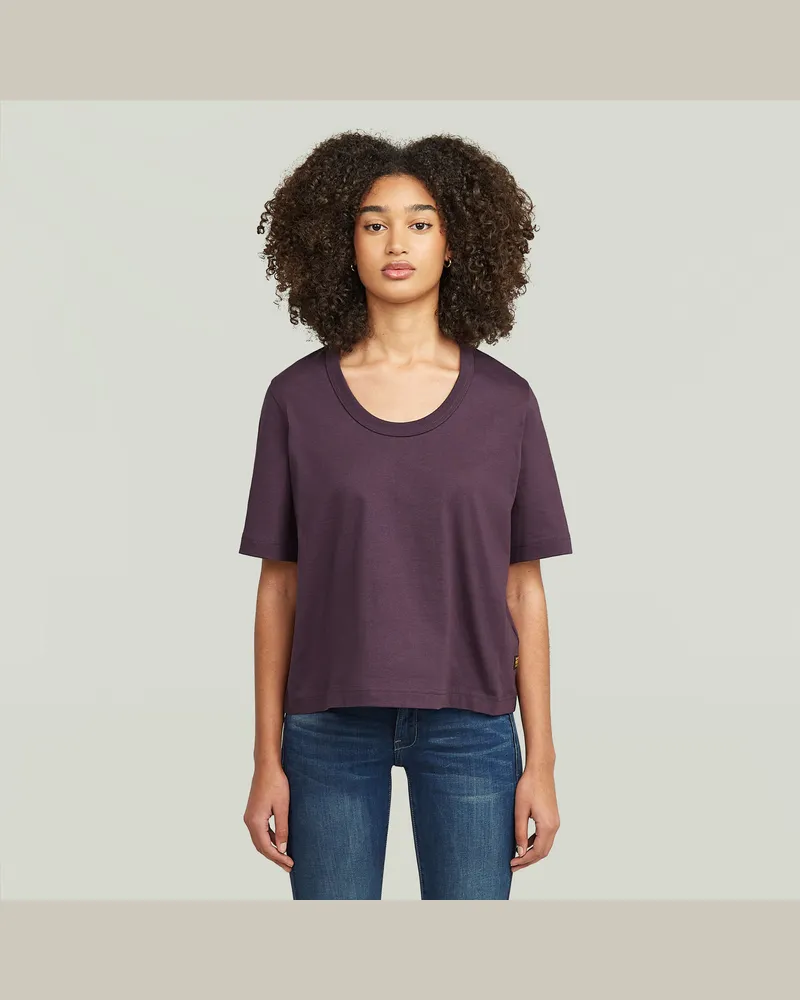 G-STAR RAW Deep U-Neck Top - Lila - Damen Lila