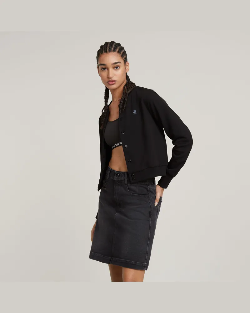 G-STAR RAW Bomber Sweater Jacket - Schwarz - Damen Schwarz
