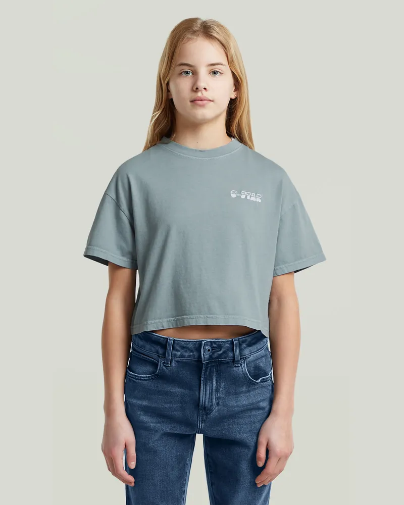 G-STAR RAW Girls Cropped Relaxed T-Shirt - Hellblau - mädchen Hellblau
