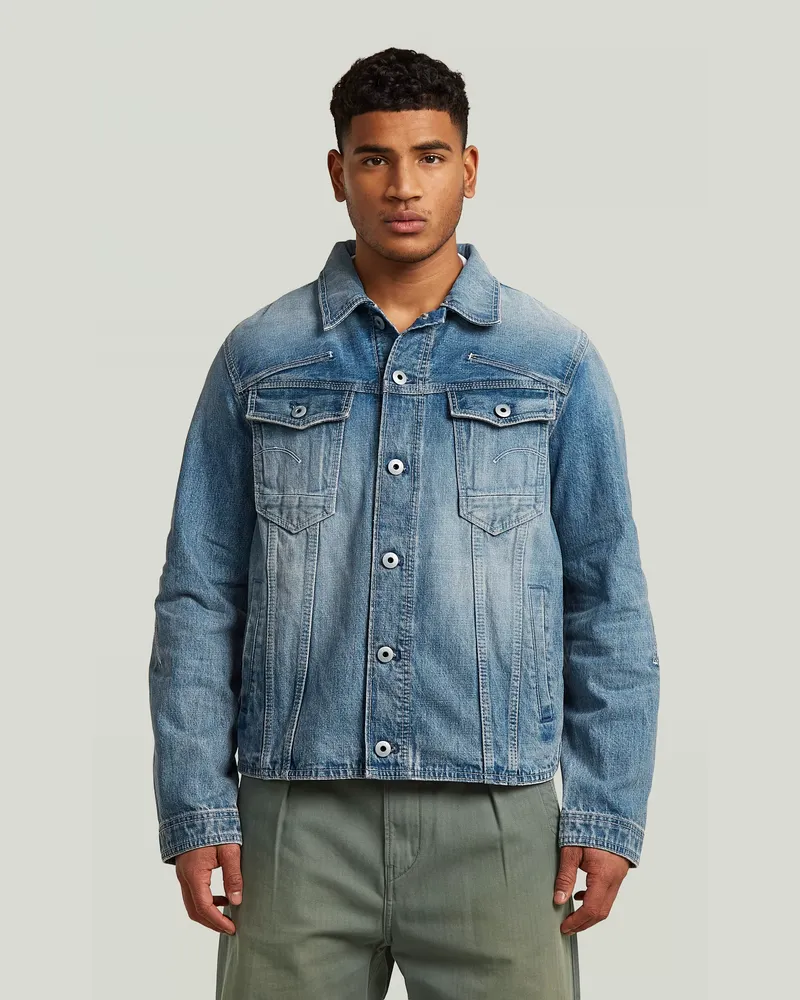 G-STAR RAW Slim 3D Dart Jacke - Mittelblau - Herren Mittelblau