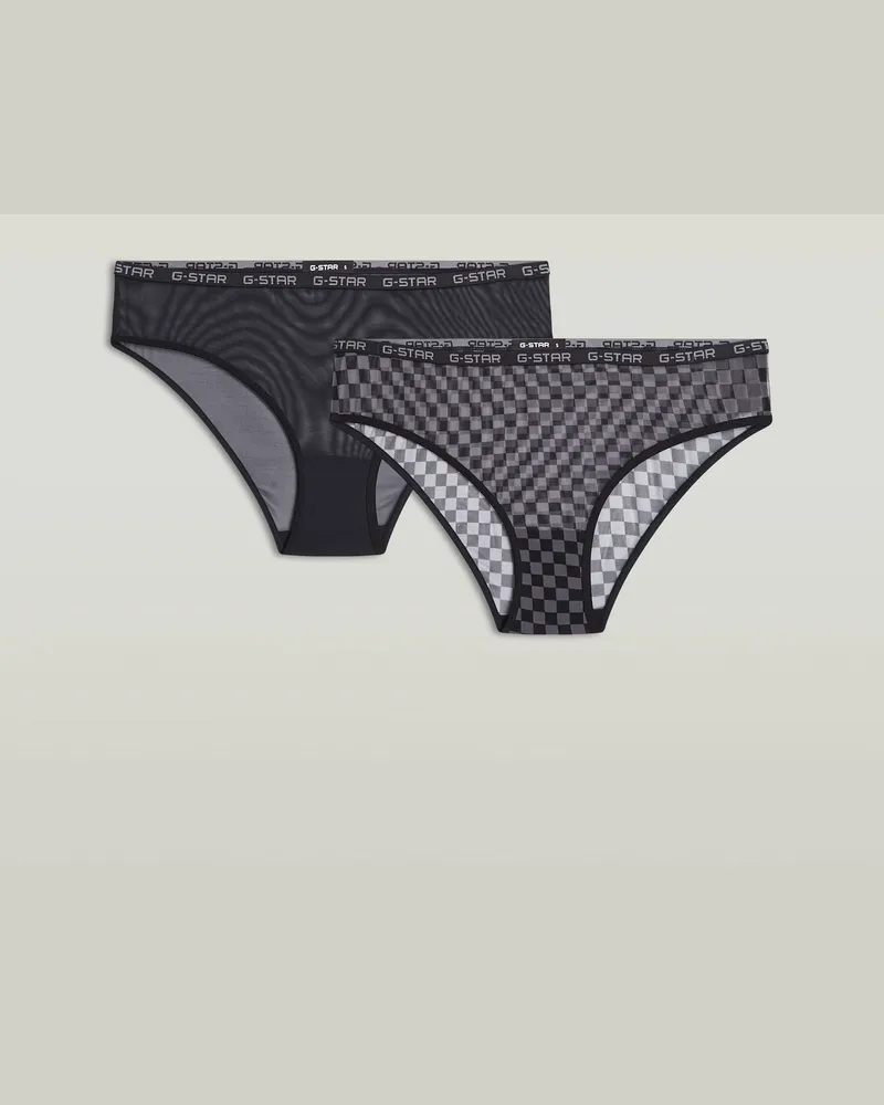 G-STAR RAW Mesh Brazilian Brief 2er-Pack - Schwarz - Damen Schwarz