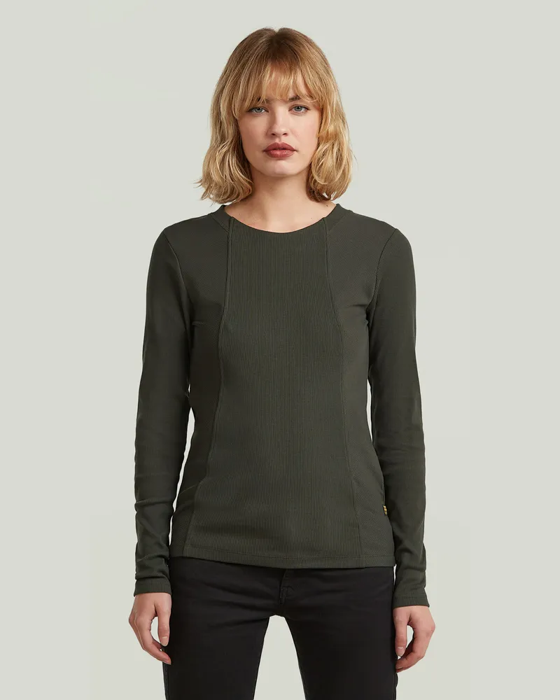 G-STAR RAW A Line Slim Rib T-Shirt - Grau - Damen Grau
