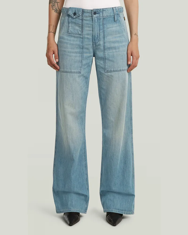 G-STAR RAW Fatigue Summer Hose - Hellblau - Damen Hellblau