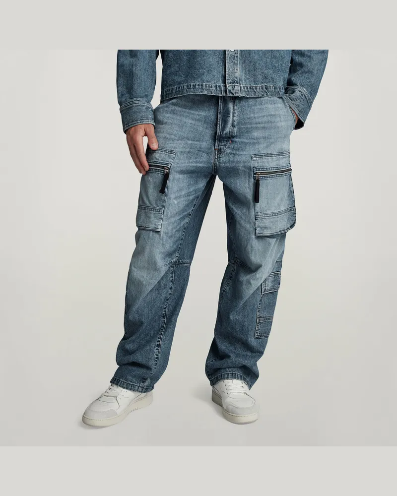 G-STAR RAW Multi Pocket Cargo Relaxed Jeans - Mittelblau - Herren Mittelblau