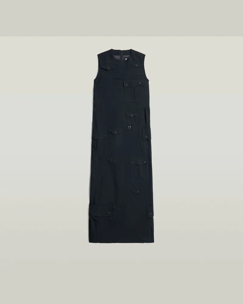 G-STAR RAW Langes Pocket-Kleid - Dunkelblau - Damen Dunkelblau