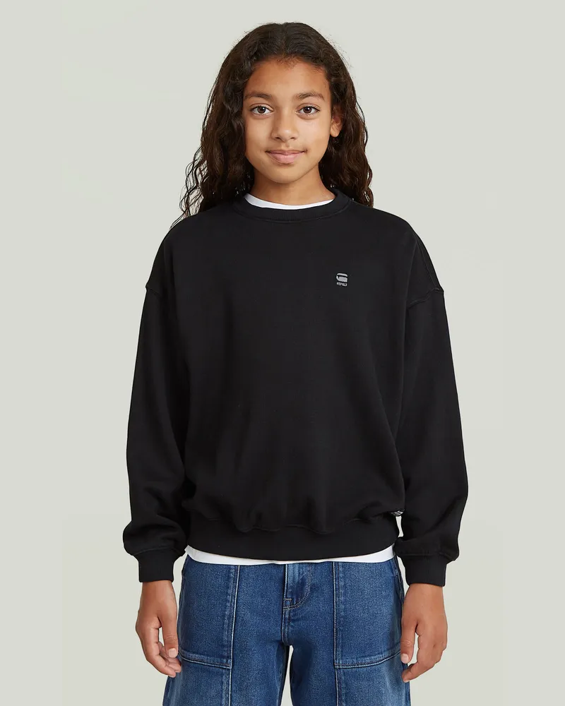 G-STAR RAW Girls Crew Oversized Sweatshirt - Schwarz - mädchen Schwarz