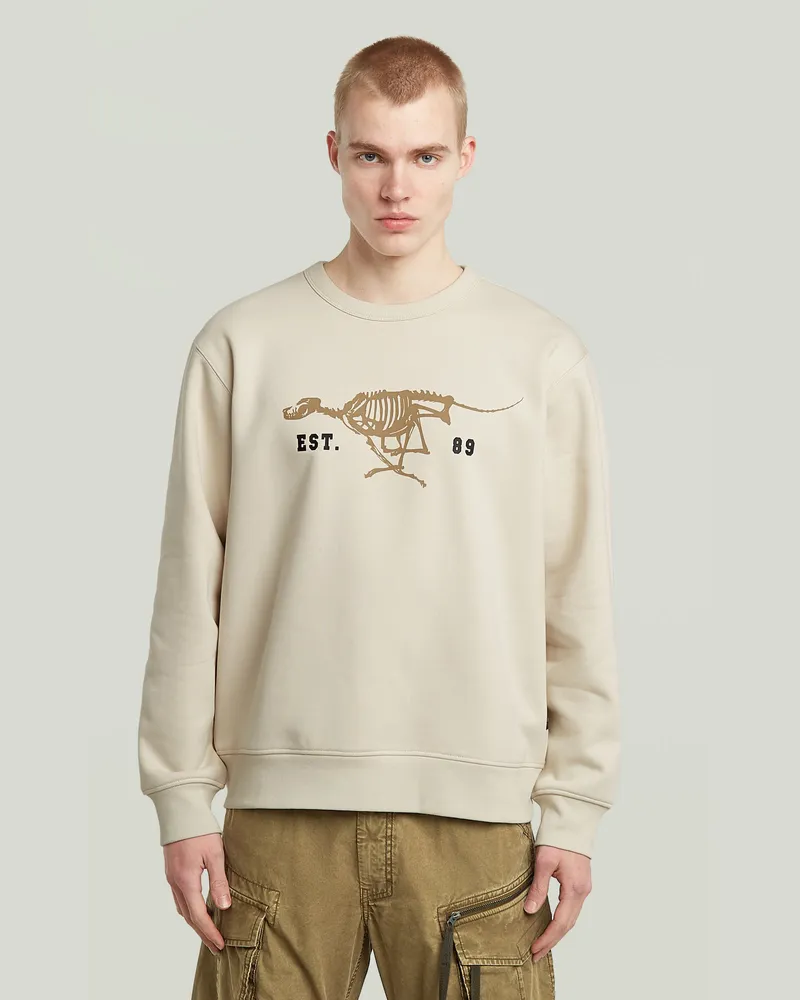 G-STAR RAW Running Dog Sweatshirt - Weiß - Herren Weiß