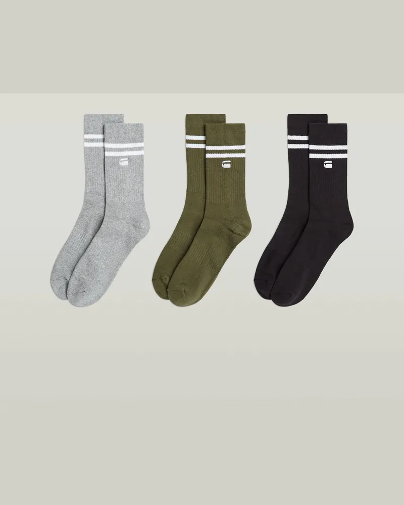 G-STAR RAW Socks Stripe 3er-Pack - Mehrfarbig - Herren Mehrfarbig