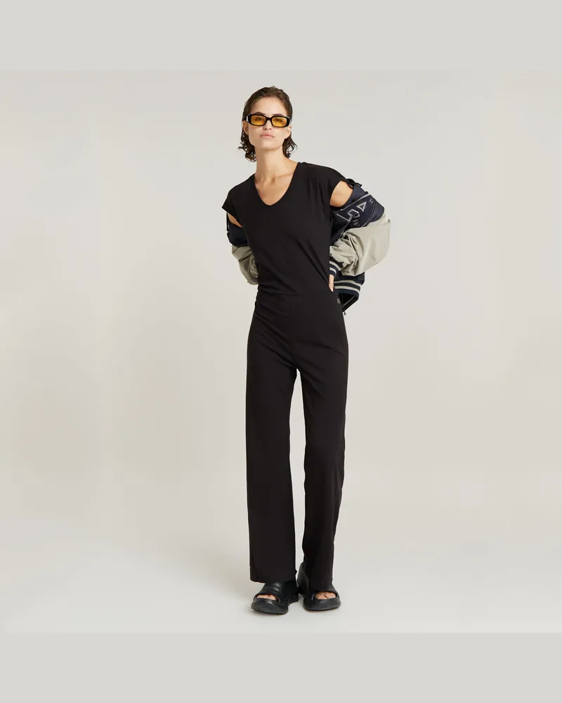 G-STAR RAW Riveted Flared Jumpsuit - Schwarz - Damen Schwarz