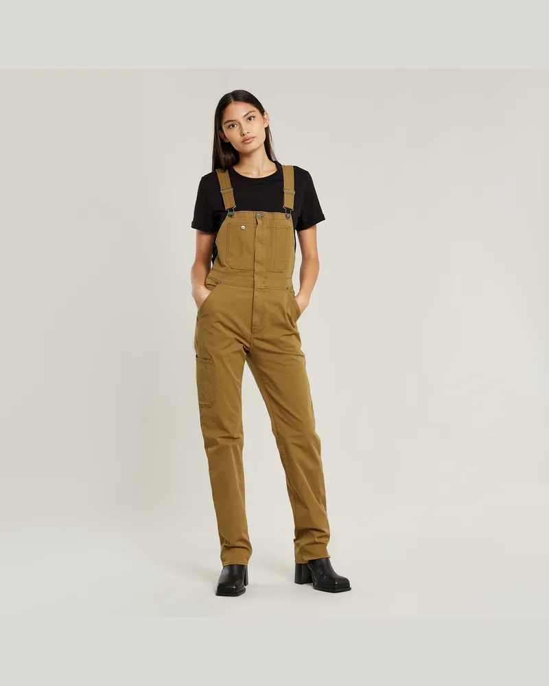 G-STAR RAW Slim Latzhose - Beige - Damen Beige