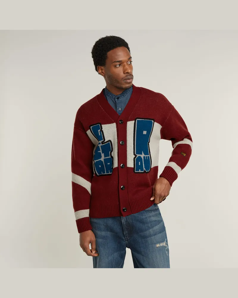 G-STAR RAW Holiday Loose Knitted Cardigan - Rot - Herren Rot