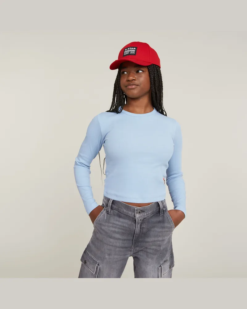 G-STAR RAW Mädchen Top Slim Crop - Hellblau - mädchen Hellblau