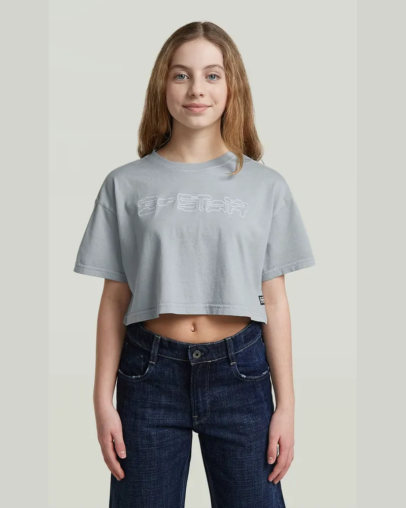 G-STAR RAW Girls Boxy Cropped T-Shirt - Hellblau - mädchen Hellblau